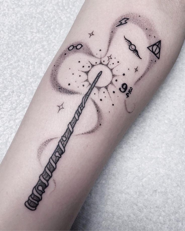 Tattoo of Harry Potter's Wand