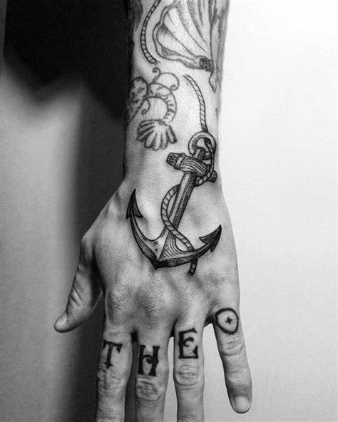Tattoo of a Hand Anchor