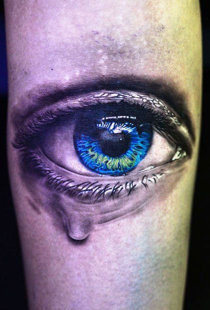 Blue Tear Tattoo