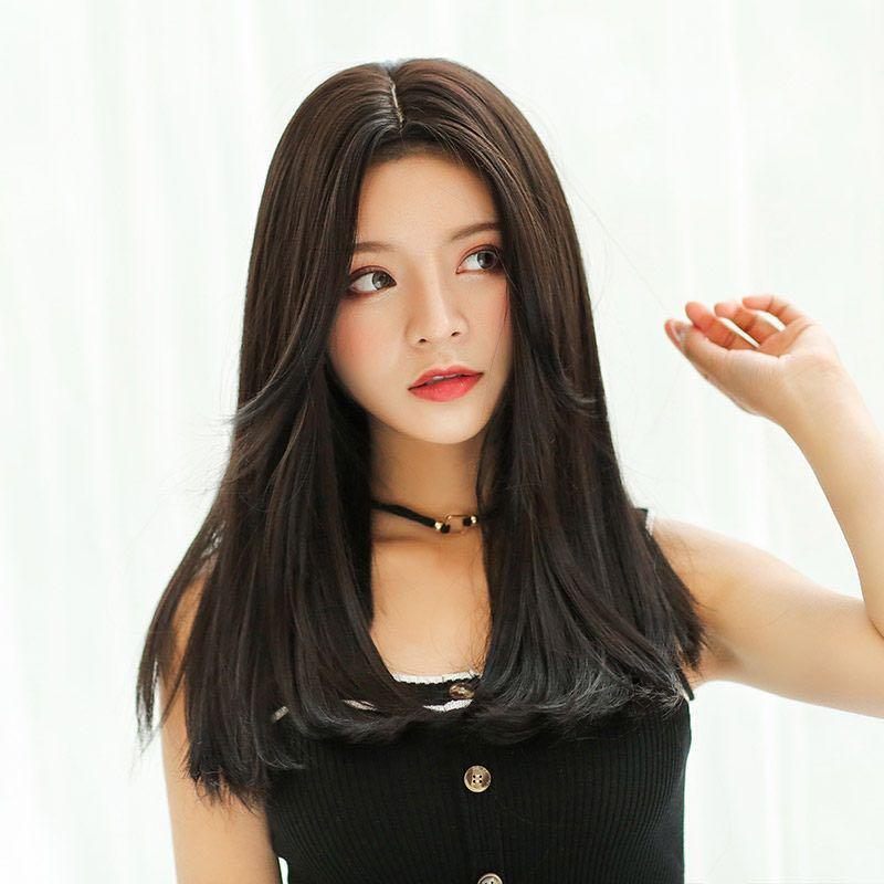 Timeless Elegance: 35 Korean Hairstyles for Women 20 Long Straight Hair with Middle Part