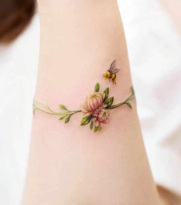 30 Bee Tattoo Ideas for Good Luck, and Prosperity 26 30 Bee Tattoo Ideas for Good Luck, and Prosperity Top Beauty Magazines