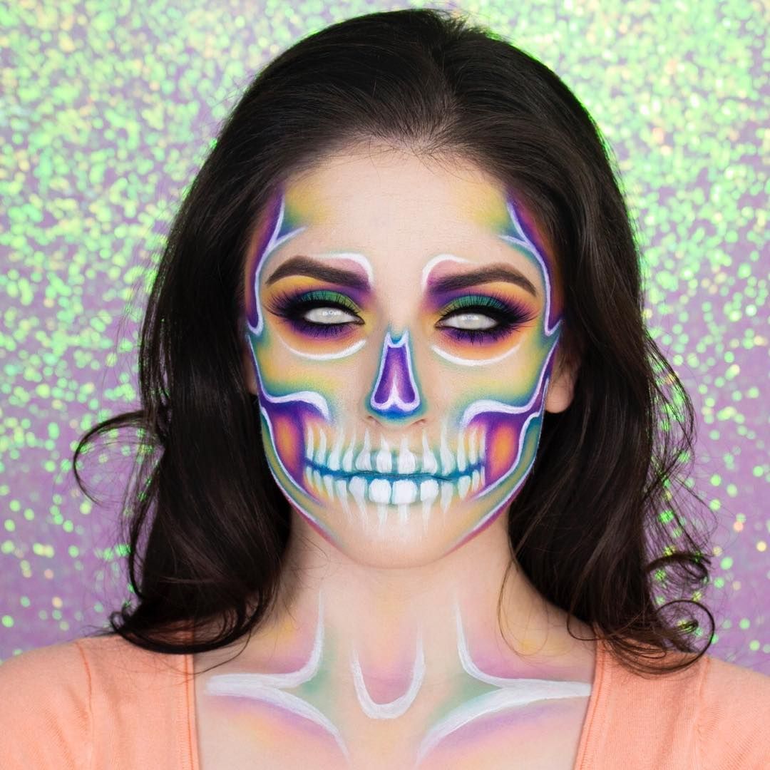 From Bones to Beauty: The Magic of Skull-inspired Makeup 17 half face skeleton makeup