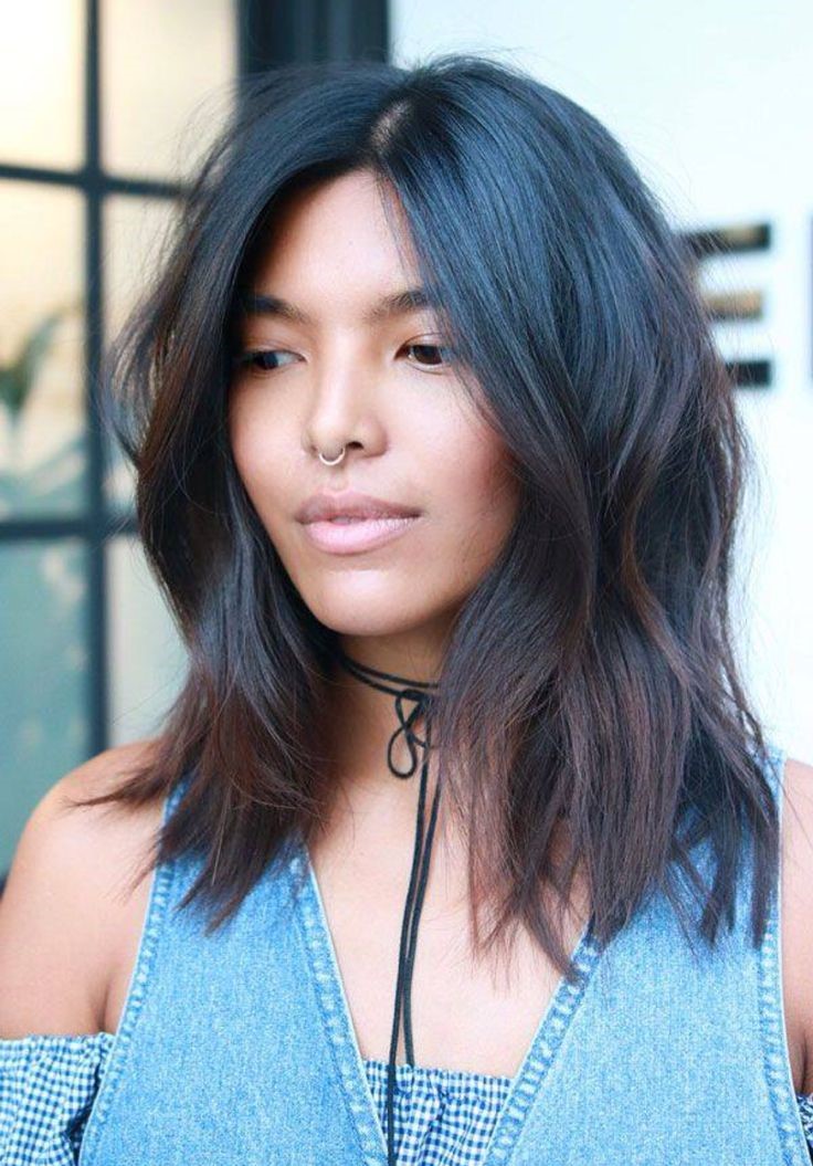 31 Beautifully Styled Lob Hairstyles for Your Next Look 16 Lob with Middle Part