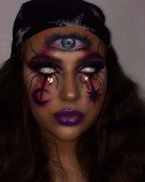 Mystical Fortune Teller makeup for Halloween
