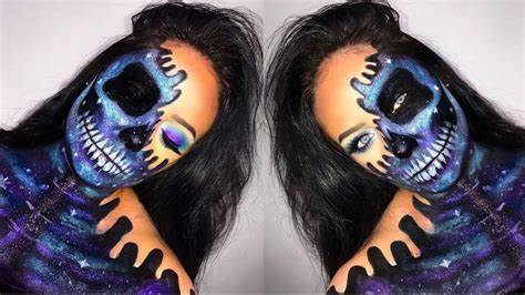From Bones to Beauty: The Magic of Skull-inspired Makeup 15 half face skeleton makeup