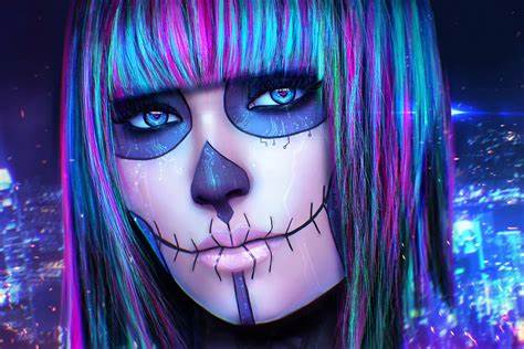 From Bones to Beauty: The Magic of Skull-inspired Makeup 19 half face skeleton makeup