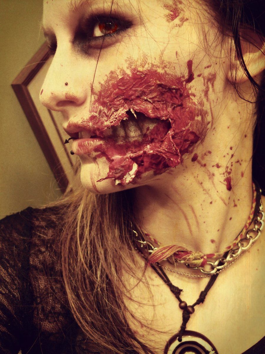 Terror Trends- 30 Creepy Makeup Ideas For Halloween 2023 27 Ripped flesh wound