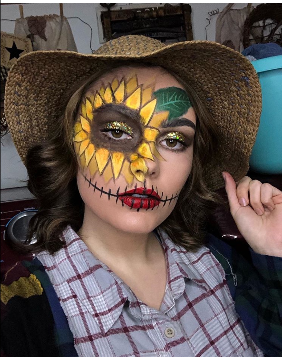 Spooktacularly Adorable: Cute Halloween Makeup for 2023 28 Scarecrow Makeup for Halloween