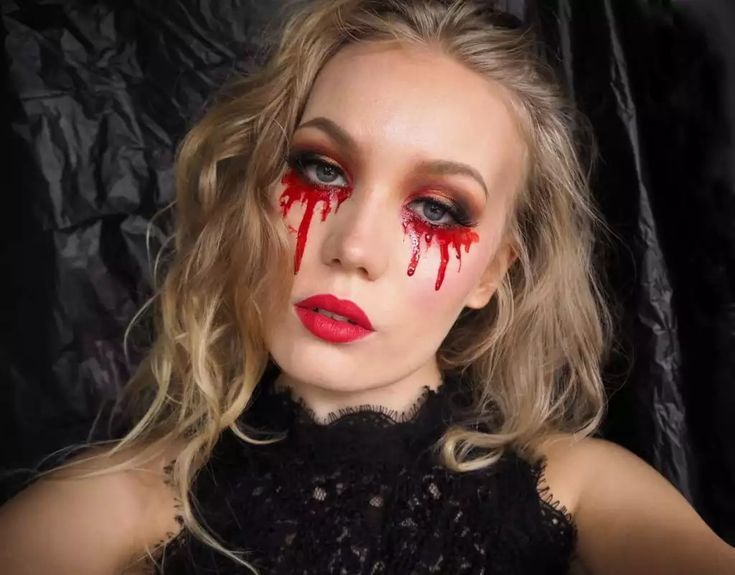 bloody eye look for halloween