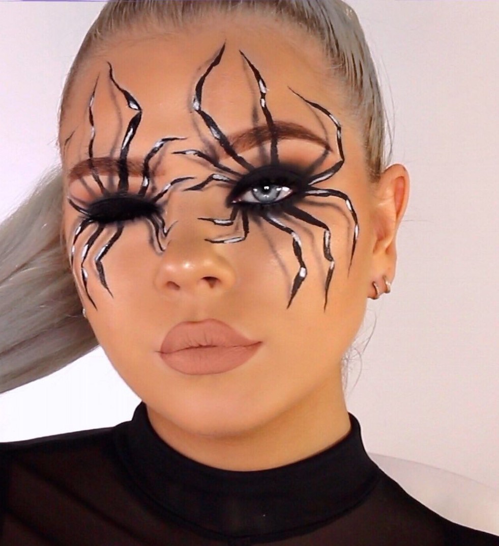 Hauntingly Beautiful Spider Makeup Ideas for Halloween 2023 9 bold spider