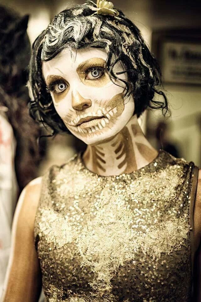 From Bones to Beauty: The Magic of Skull-inspired Makeup 29 half face skeleton makeup
