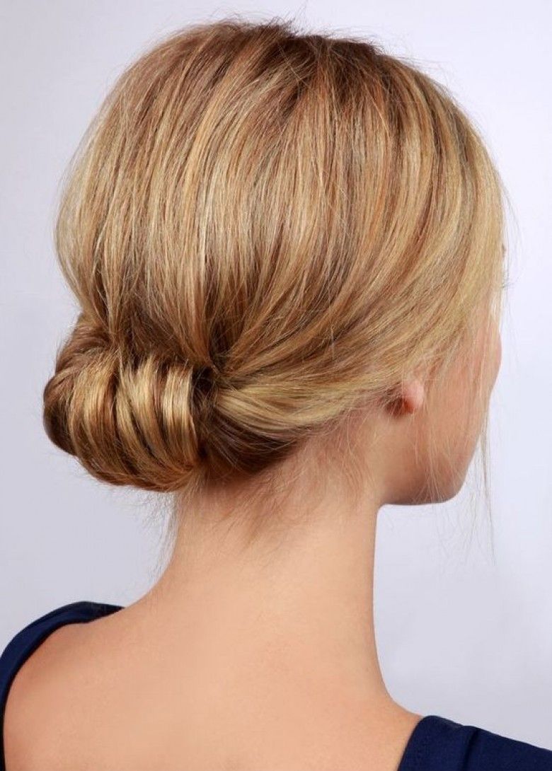 Quick and Cute: 25 Easy Hairstyles for School Girls 18 Low Rolled Updo Hairstyle for school