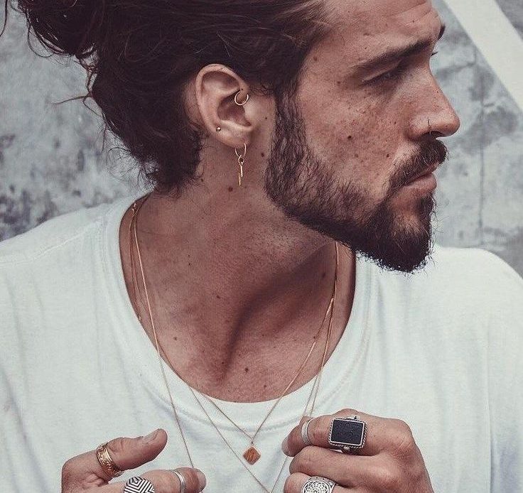 Messy Bun Viking Hairstyle For Men