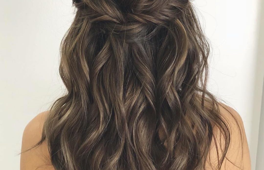 20 Half Up Half Down Hairstyles you'll love 3 Twisted Crown Half Up Half Down Hairstyle