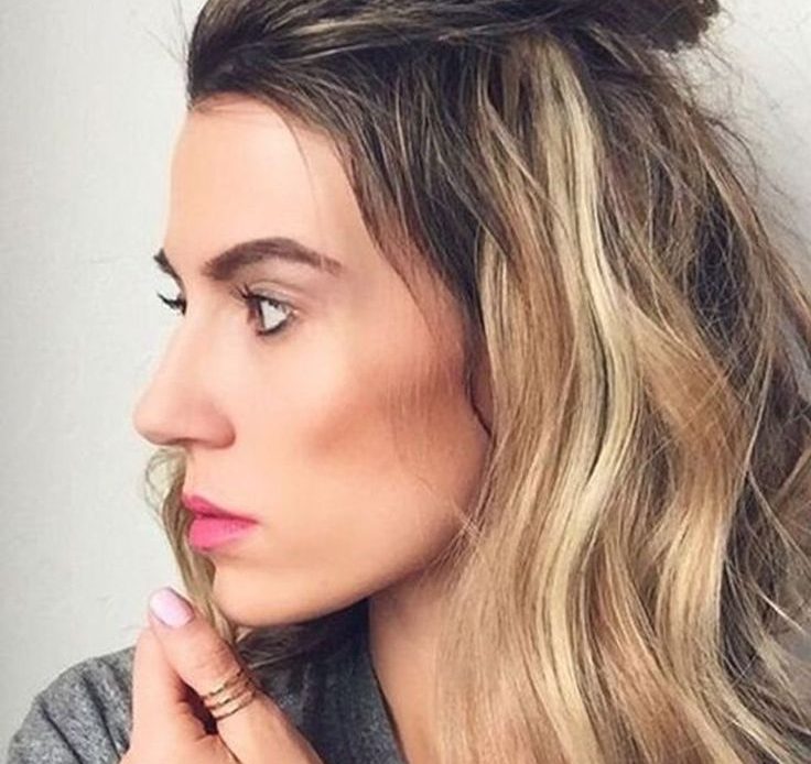 20 Half Up Half Down Hairstyles you'll love 20 Loose Top Knot Half up half Down Hairstyle