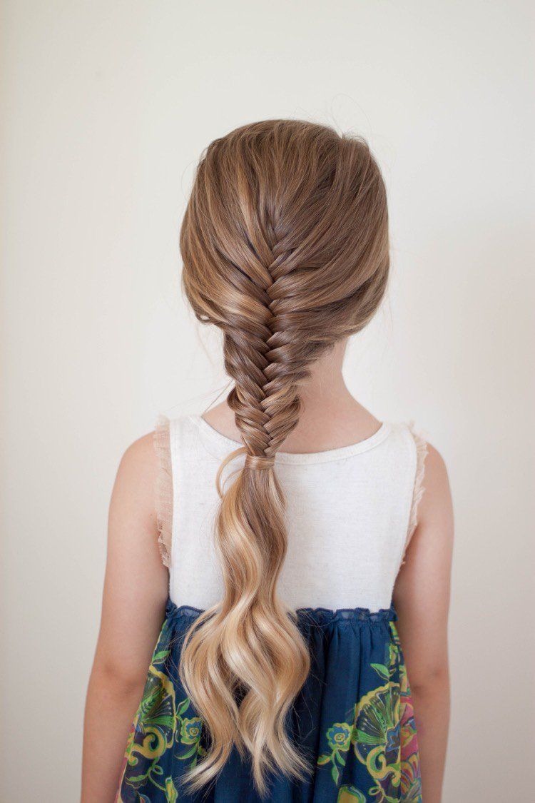 No Fuss Hairstyles For Kids - Even Mom Can Do These! 17 Fishtail Braid Hairstyle For Kids