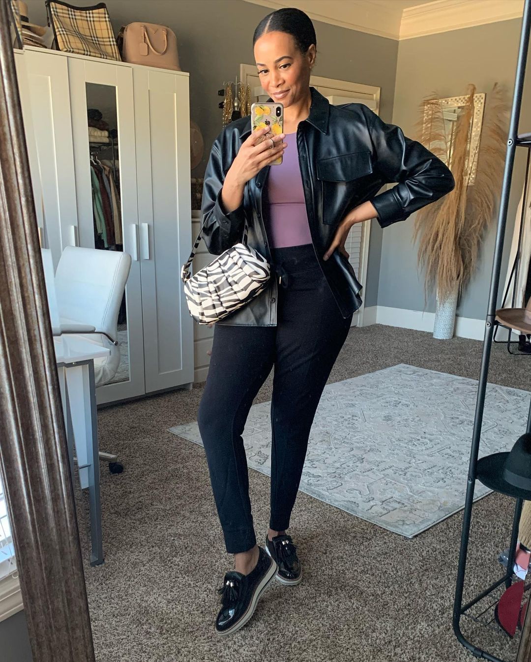 Grateful and Glam: Chic Thanksgiving Outfit Inspiration 25 Leather Jacket