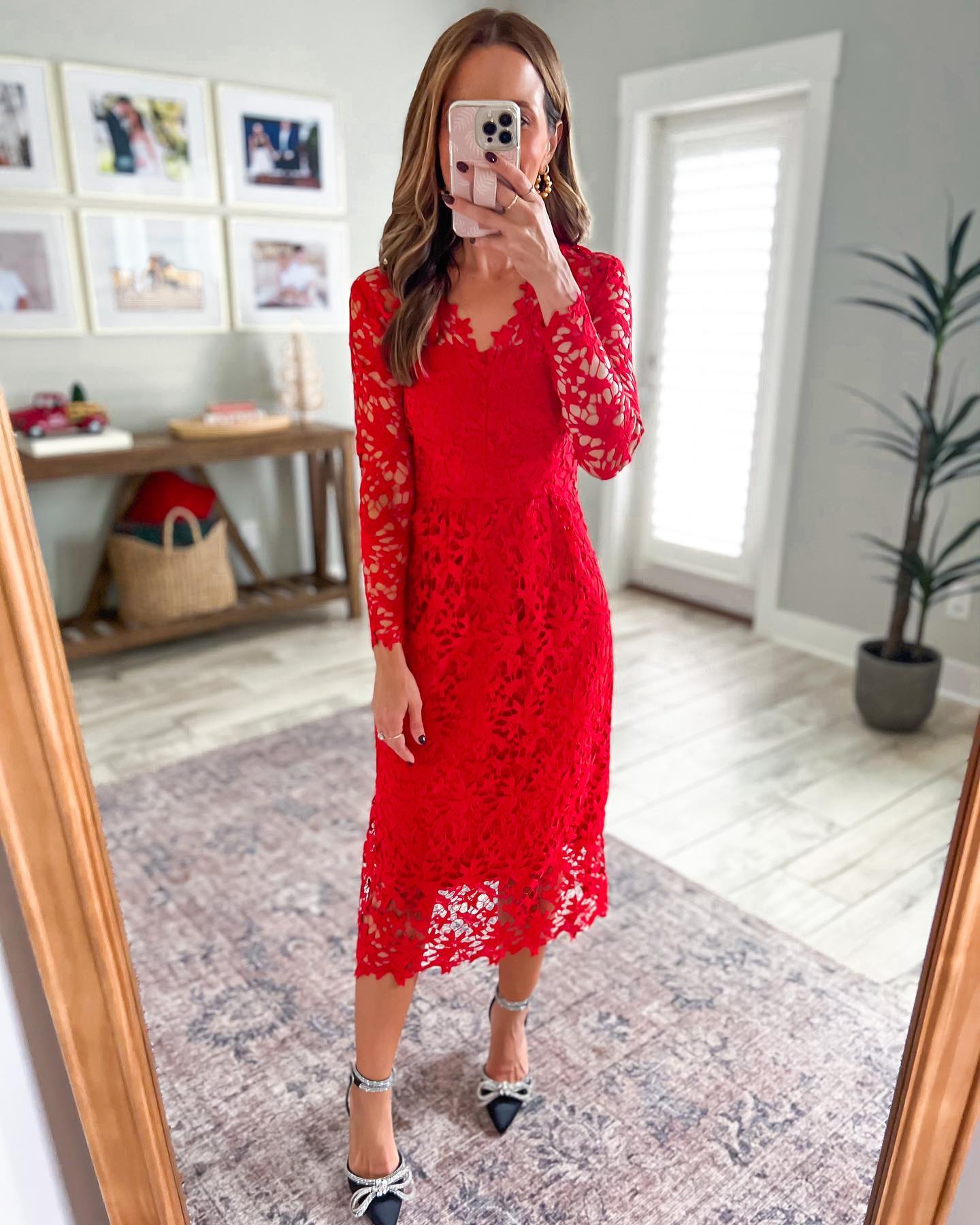 Wrap Yourself in Style: Chic Christmas Outfits to Try 24 red lace dress