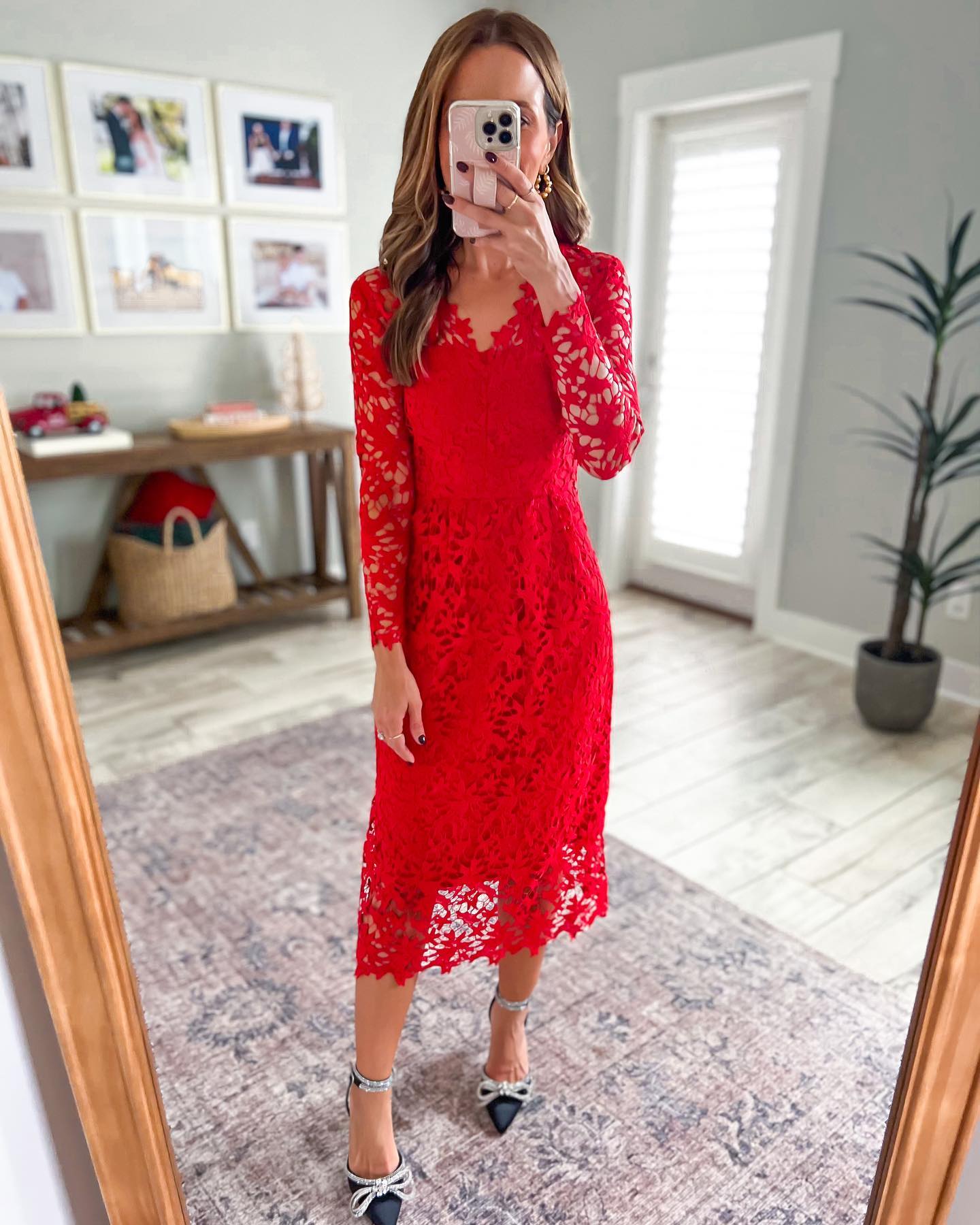 red lace dress