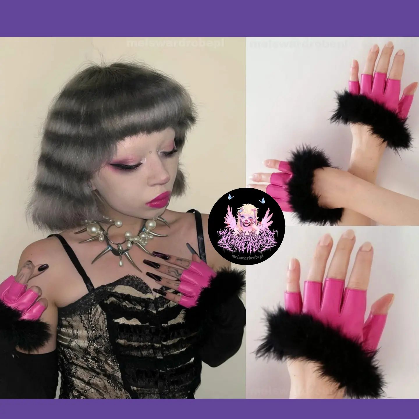 Finger-gloves with Faux fur 