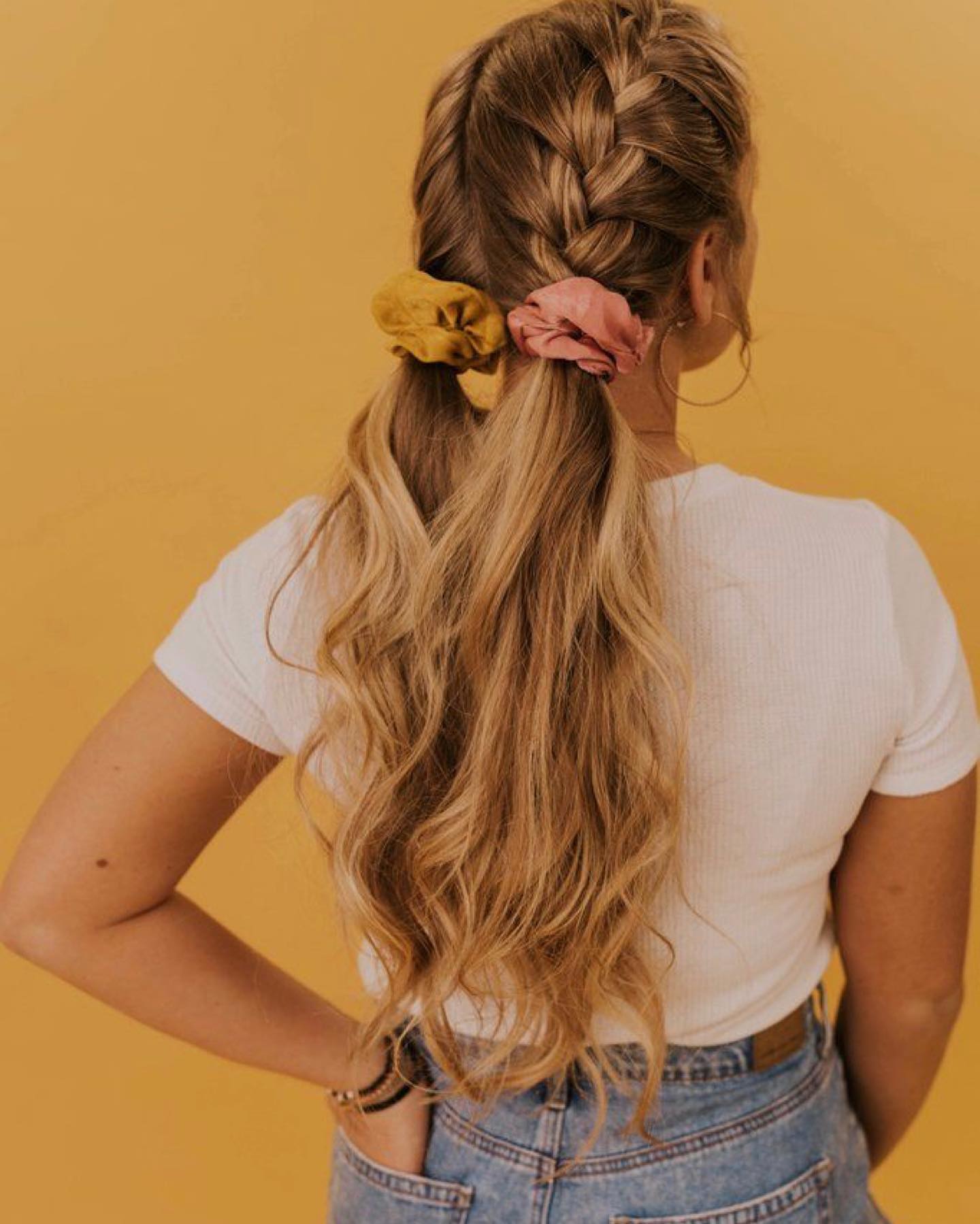 Half up PIgtails Scrunchie Hairstyle
