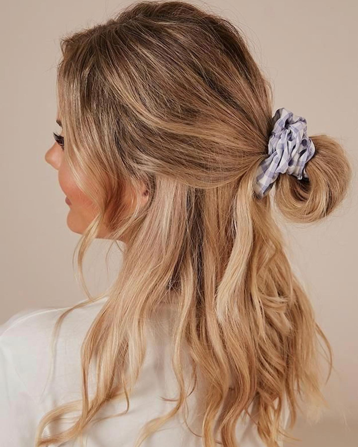 Half up with Scrunchie Hairstyle