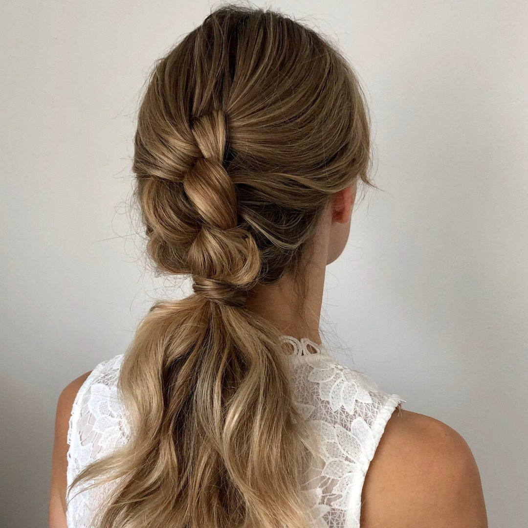 Fluffy Braid Low Ponytail Convocation Hairstyles